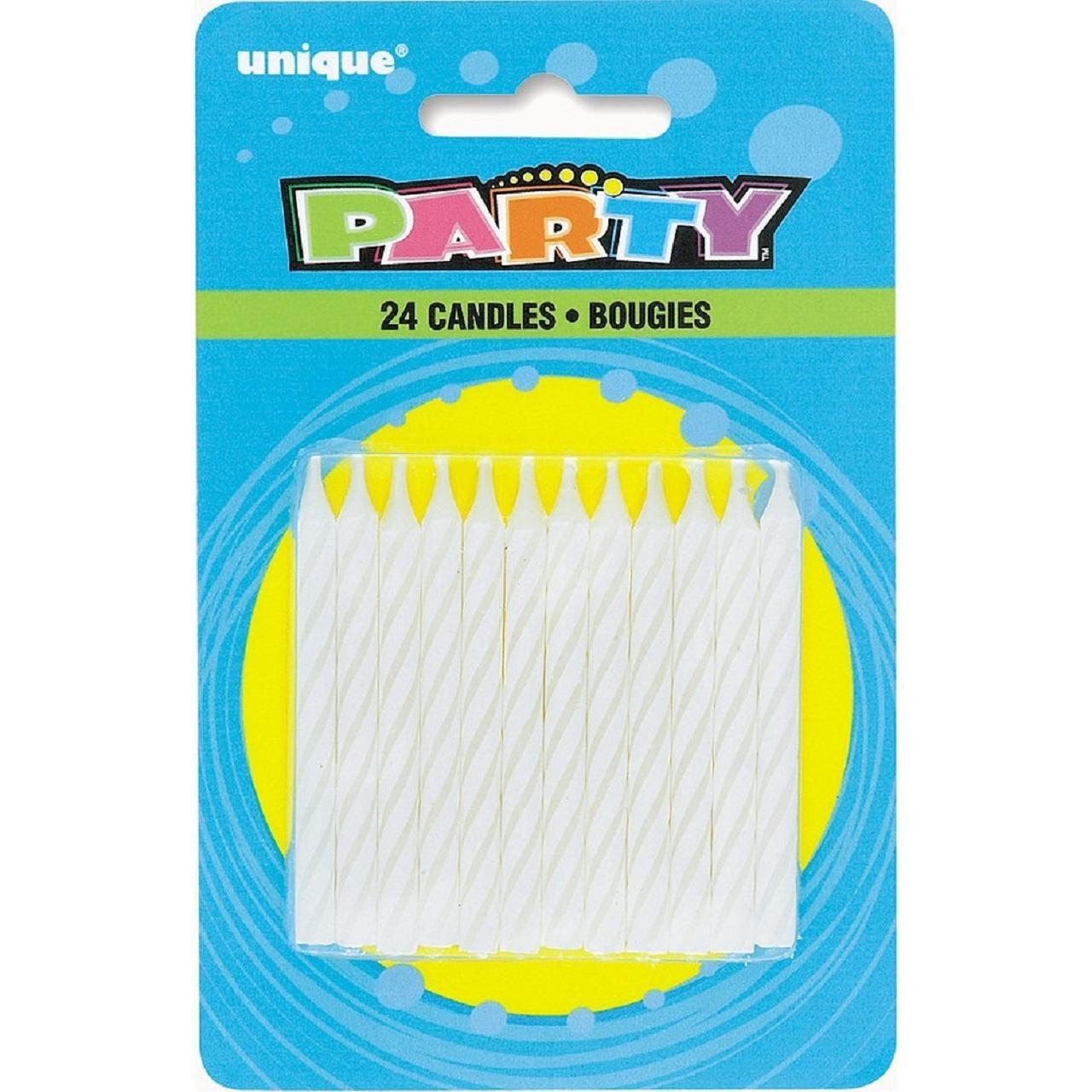  White Spiral Birthday Candles