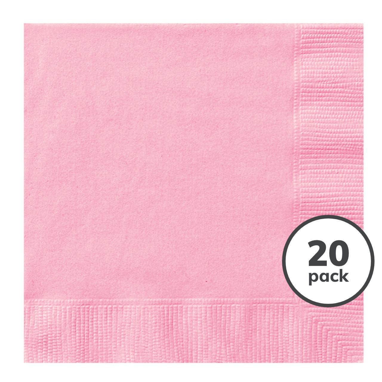 Baby Pink 2 Ply Paper Party Napkins 20 per pack