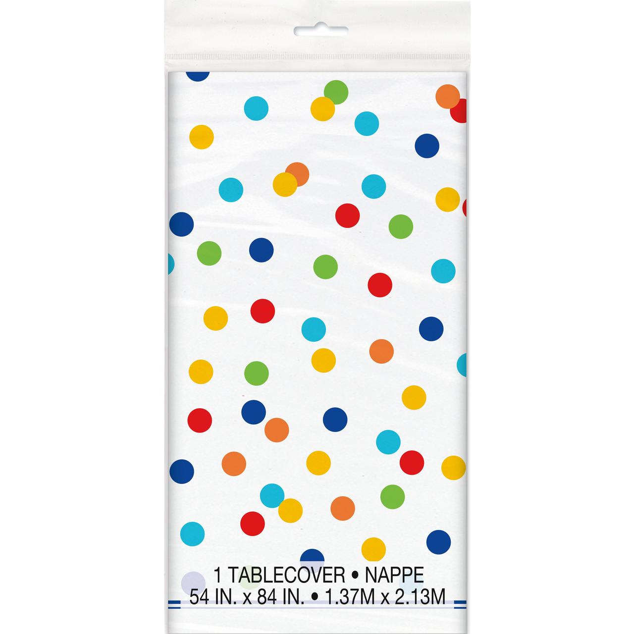 Rainbow Polka Dot Table Cover 