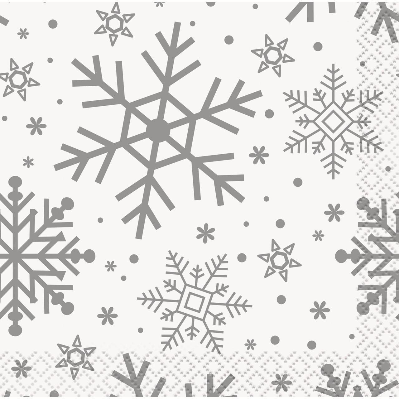 Silver & Gold Snowflakes Napkins