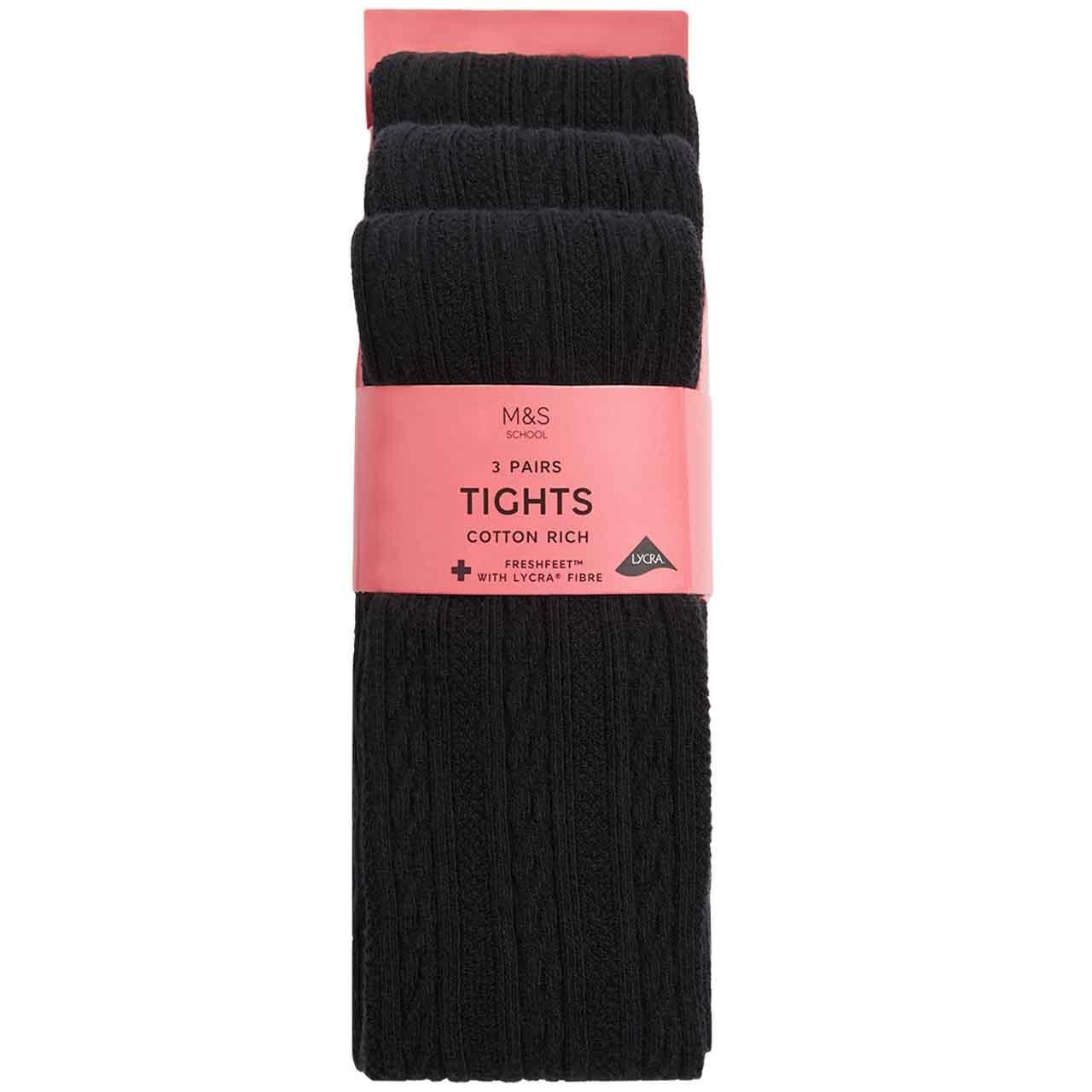 M&S Collection Cable Knit Tights, 11-12 Years