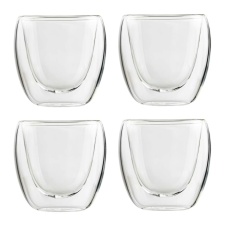 HI Double Walled Espresso Cups 4 pcs 80 ml Transport