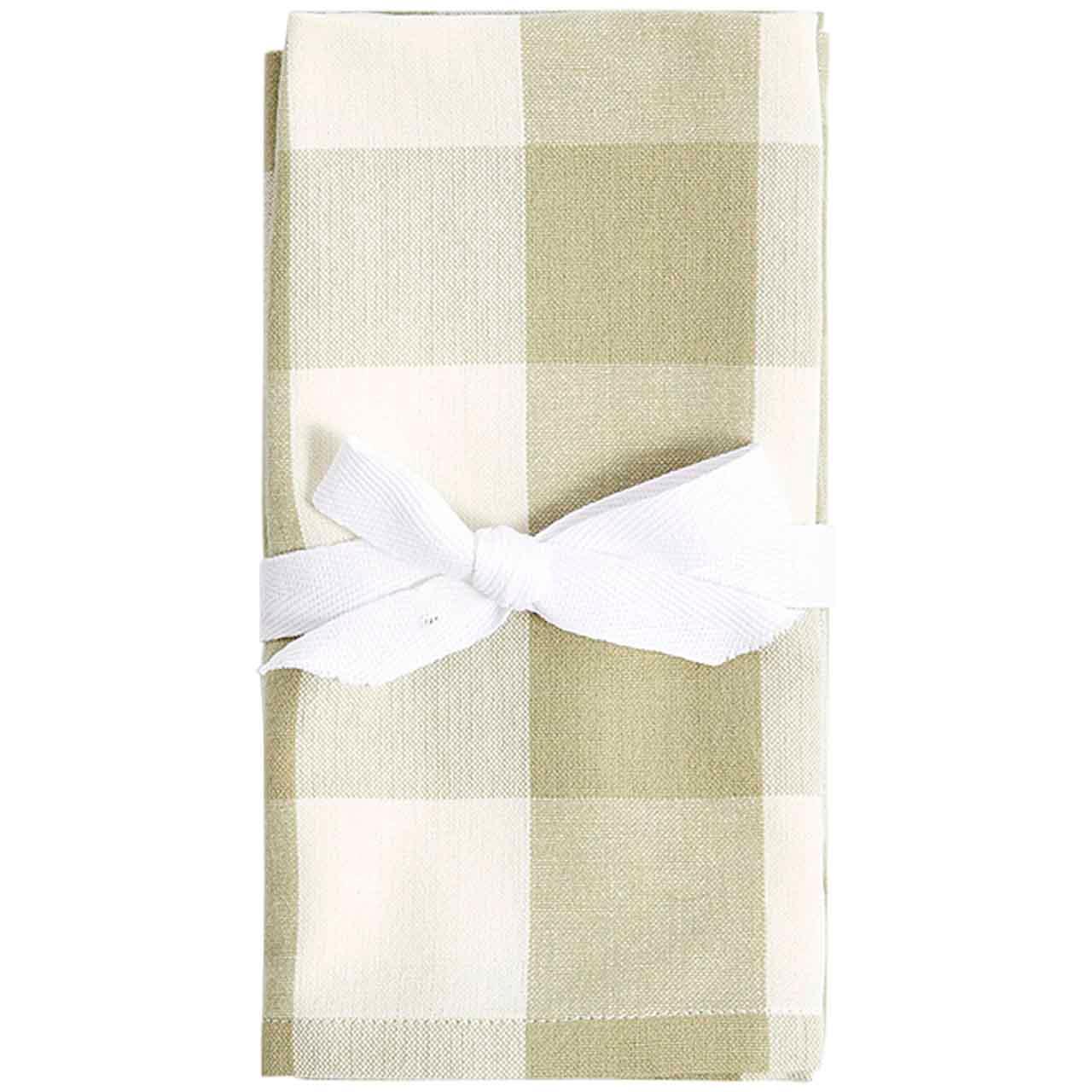 M&S Set Of 4 Gingham Napkins, Green