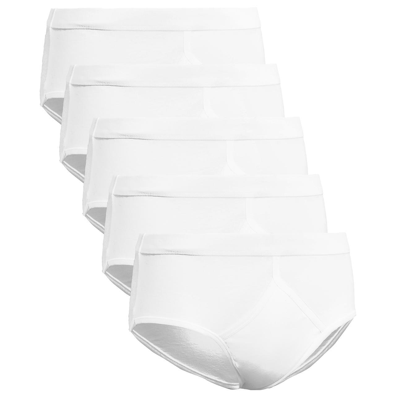 M&S Mens Cotton Briefs, Extra Large, 5 Pack, White