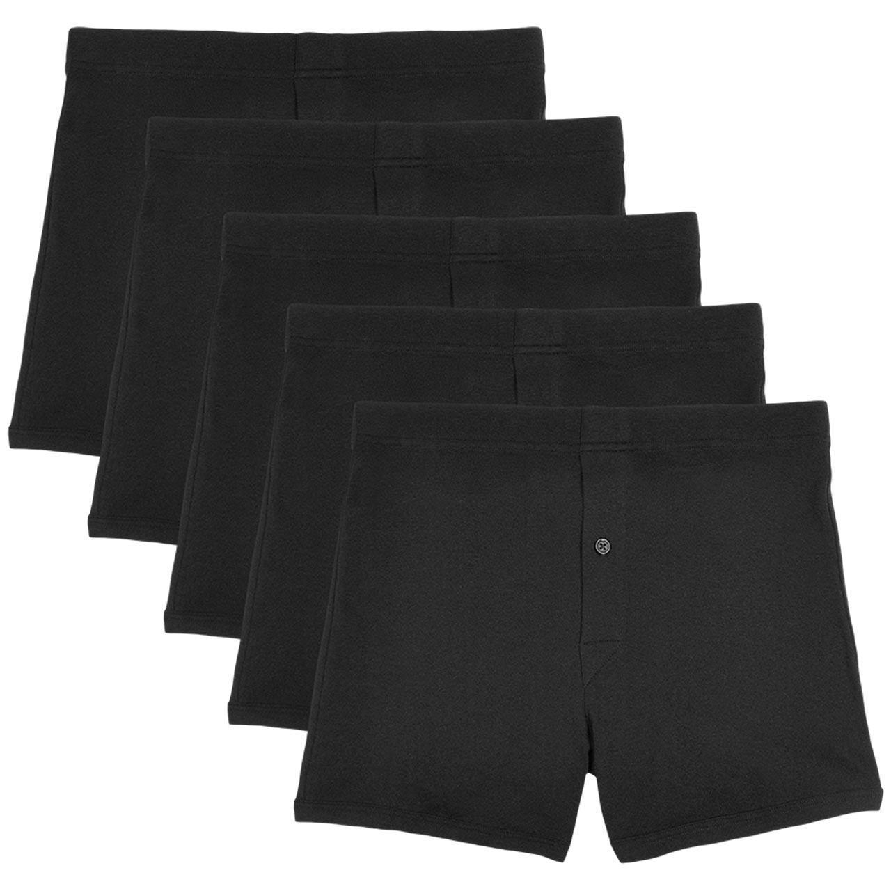 M&S Mens Collection Pure Cotton Trunks 5 pack, L, Black - HelloSupermarket