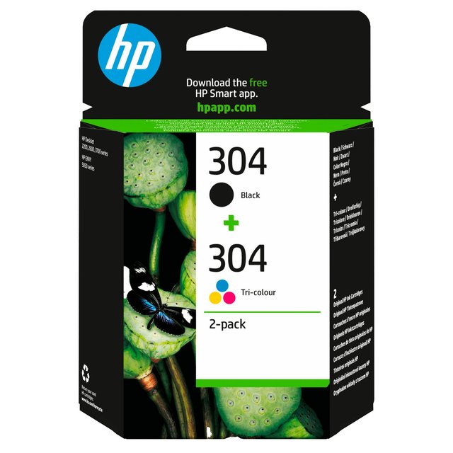 HP 304 Black + Tri-Colour Ink Cartridge  2 per pack