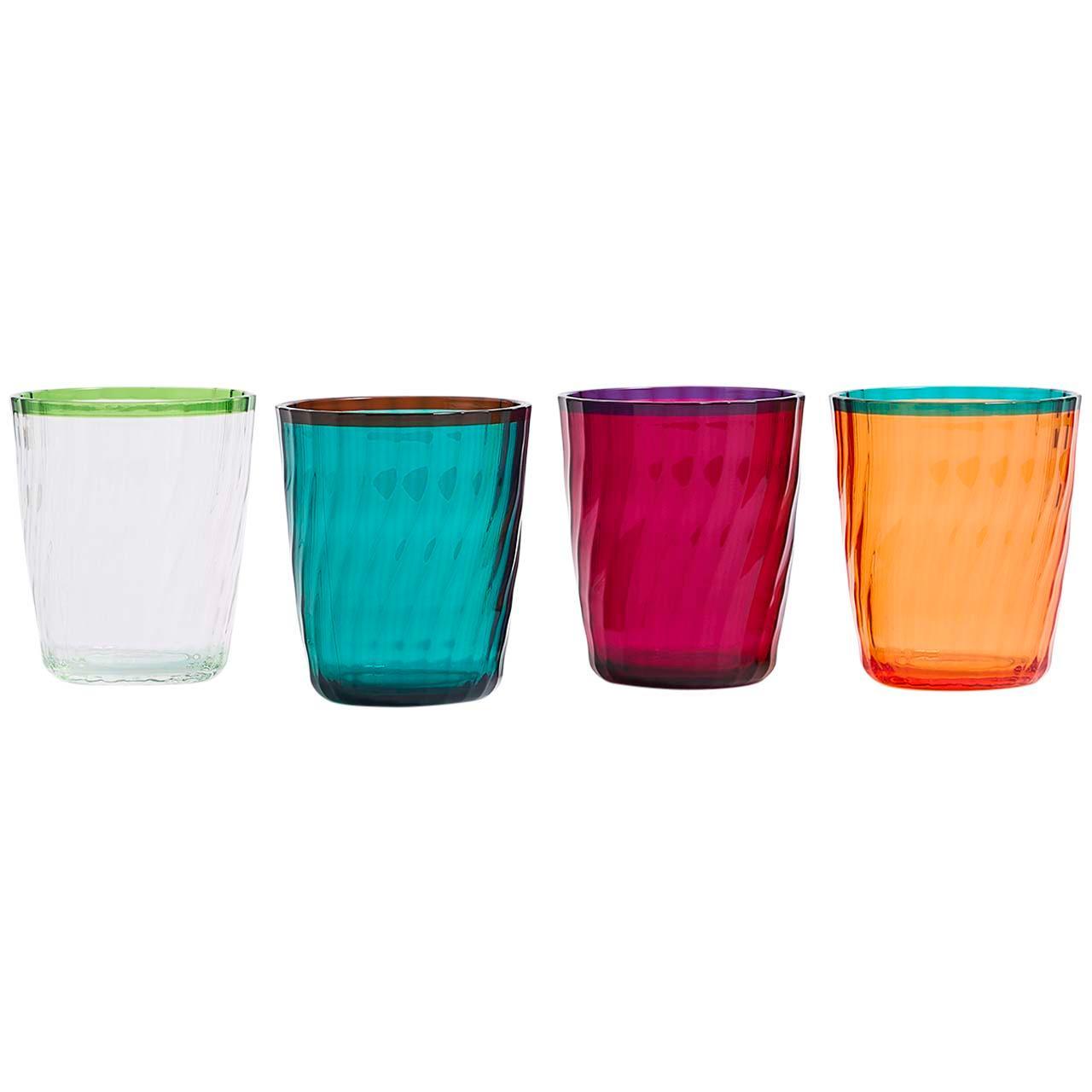 M&S Set Of 4 Ikat Brights Two Tone Tumblers 