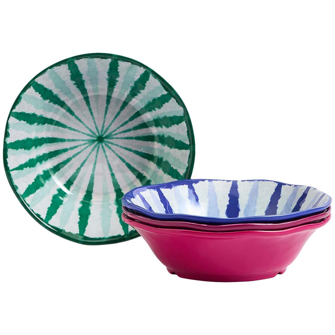 M&S Set Of 4 Ikat Brights Pasta Bowls