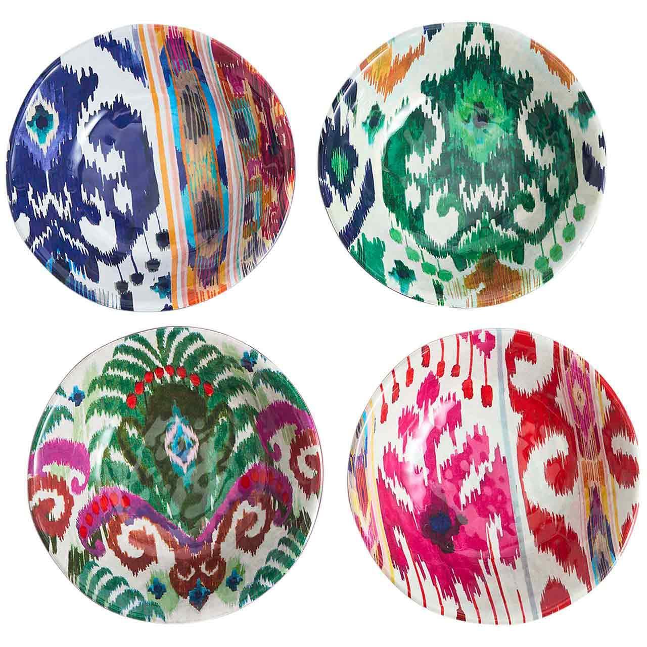 M&S Set Of 4 Ikat Brights Cereal Bowls 