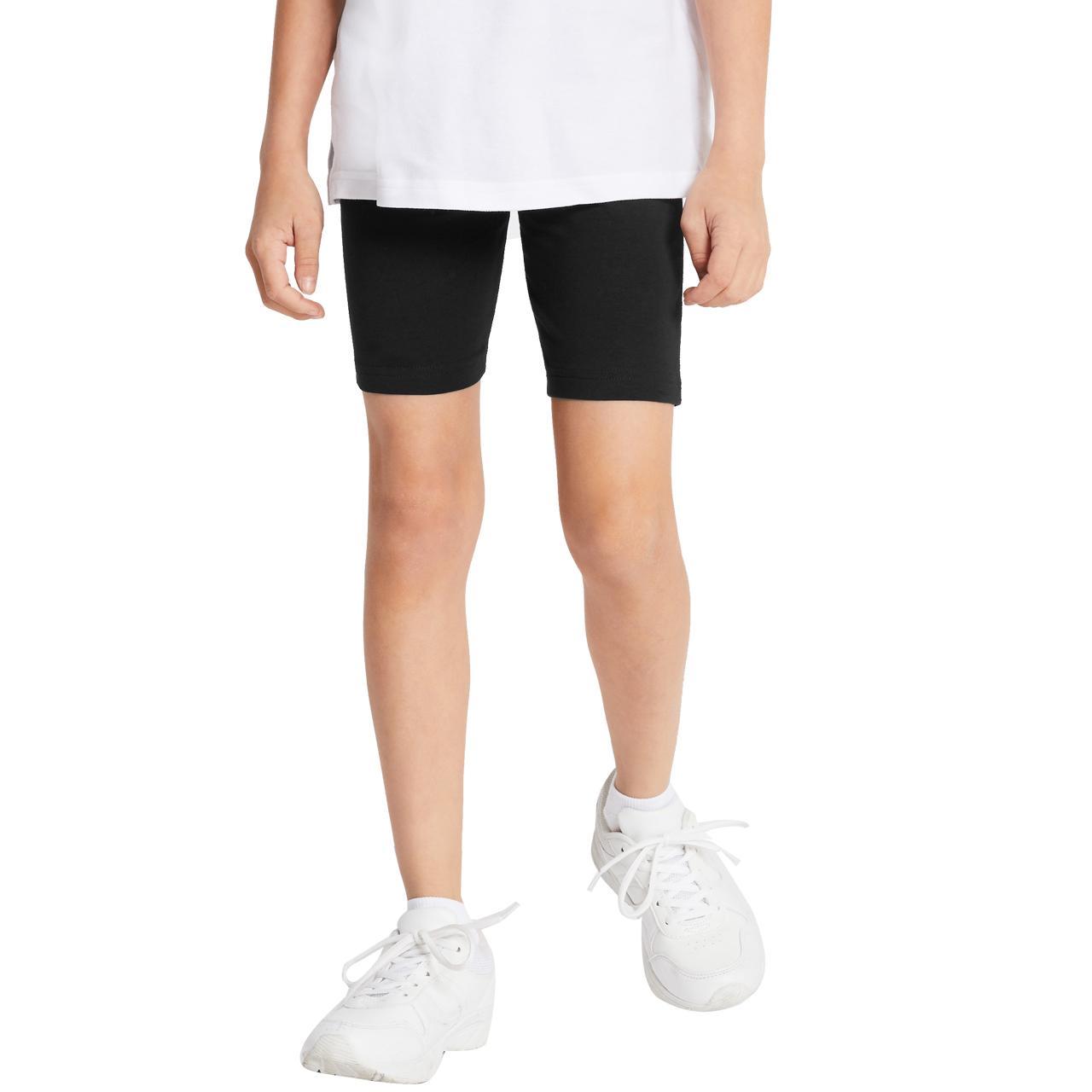 M&S Girls' Cotton with Stretch Shorts, 10-11 Years, Black