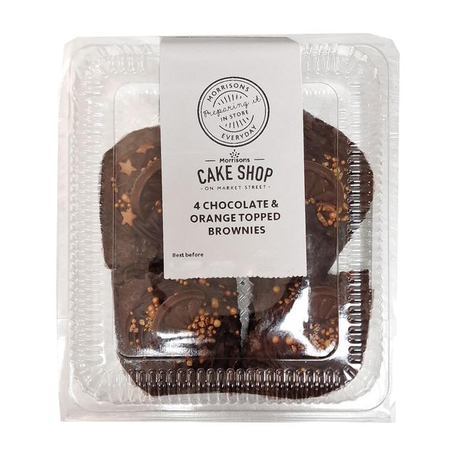 Morrisons Chocolate Orange Topped Brownie  4 per pack