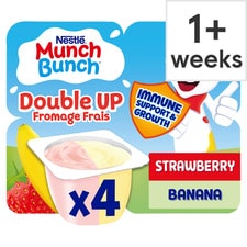 Munch Bunch Double Up Strawberry Banana Fromage Frais 4X85g