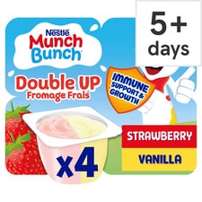 Munch Bunch Double Up Strawberry Vanilla Yogurt 4 X85g