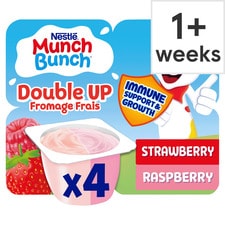 Munch Bunch Double Strawberry Raspberry Yogurt 4 X85g