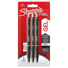 Sharpie S-Gel Black Gel Pens, 3 Count