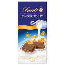 Lindt Classic Recipe Caramel Sea Salt Milk Chocolate Bar 100g