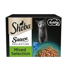 Sheba Sauce Lover Wet Cat Food Trays Mixed in Gravy 8x85g