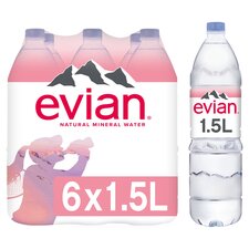 Evian Natural Bottled Mineral Still Water Multipack 6x1.5L