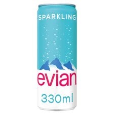 Evian Sparkling Natural Mineral Water Can 330ml