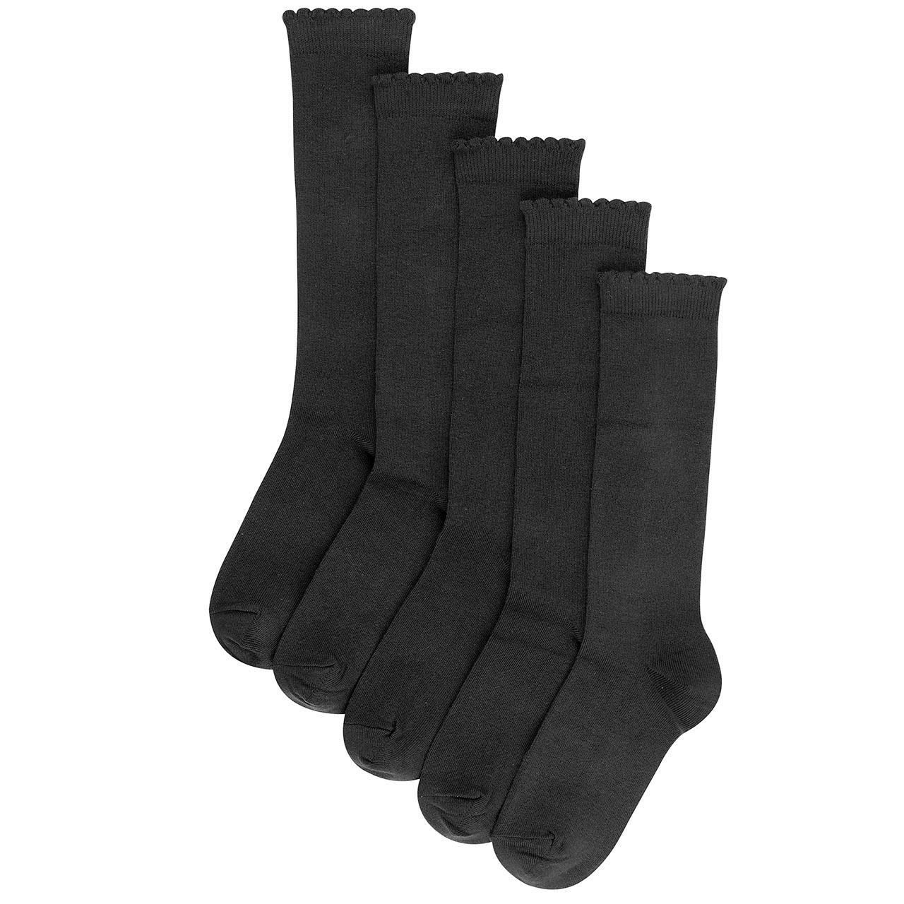 M&S Knee High Socks, 6-8, Black