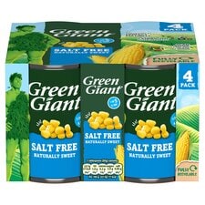 GREEN GIANT SALT FREE SWEETCORN 4 x 198g