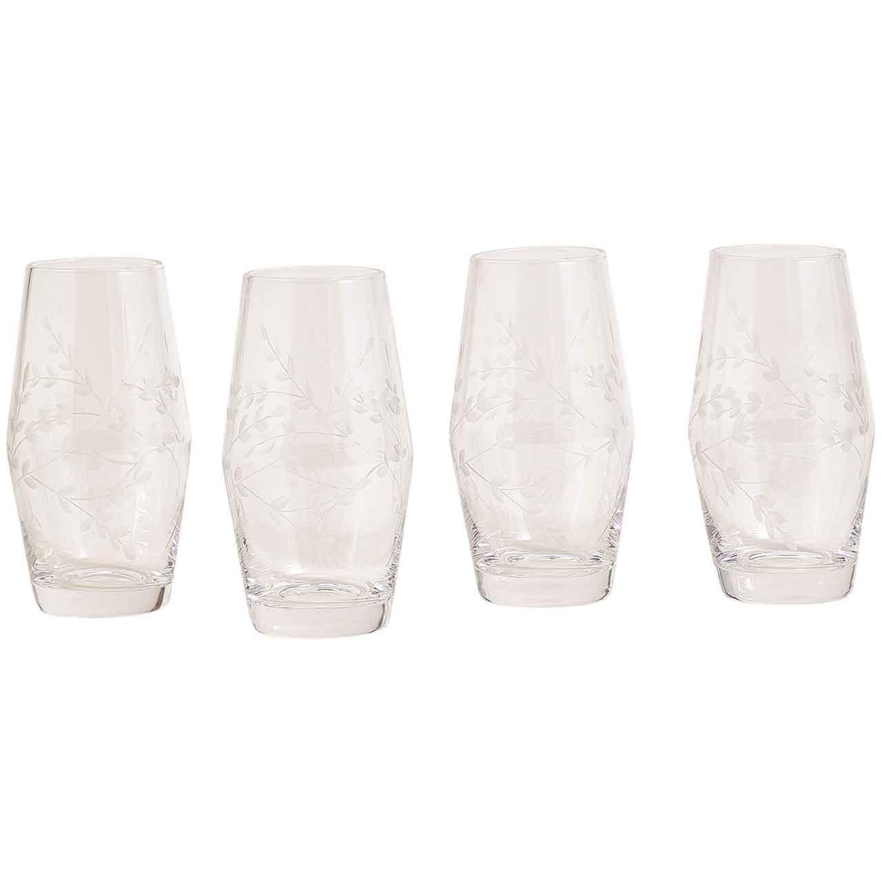 M&S Floral Etched Highball Glasses