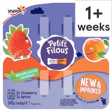 Petits Filous Apricot & Strawberry Fromage Frais 4X85g