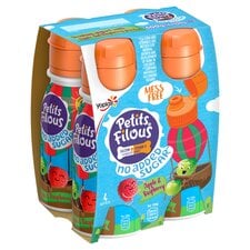 Petits Filous No Added Sugar Raspberry & Apple Yogurt Drink 4X100g