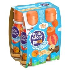 Petits Filous No Added Sugar Banana & Apricot Yogurt Drink 4X100g