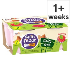 Petits Filous Raspberry Dairy Free Kids Yoghurt Pots 4x95g