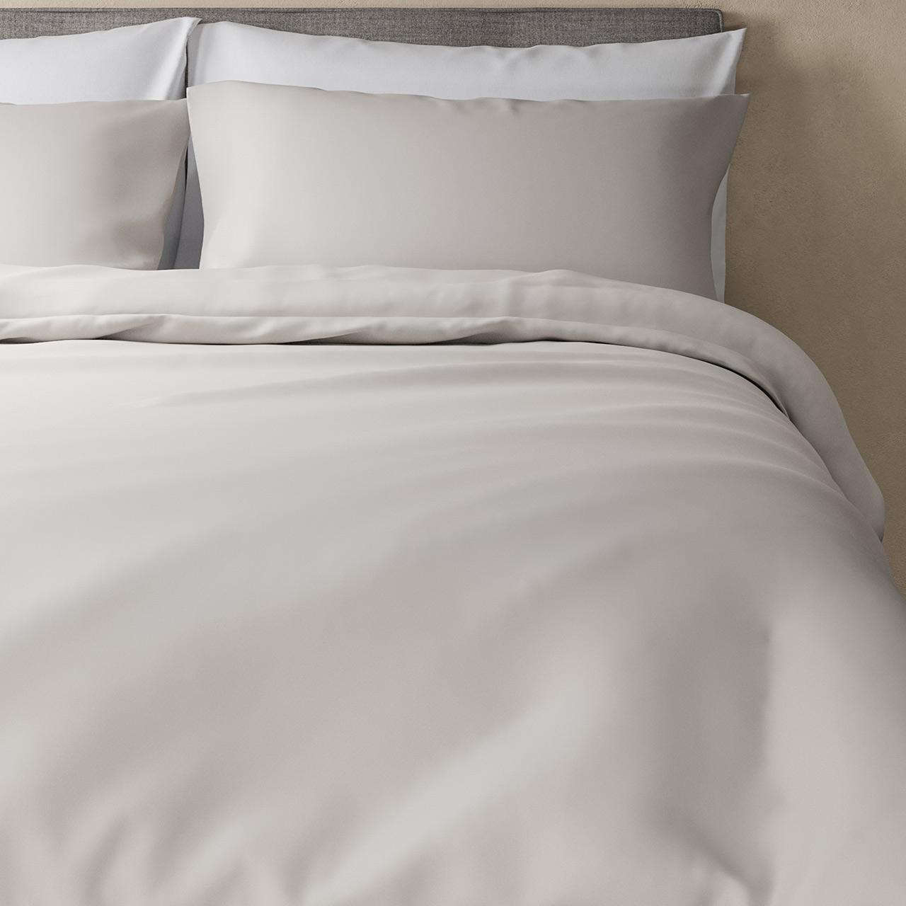 M&S Egyptian Cotton 400 Thread Count Sateen Duvet Cover Double Pearl Grey