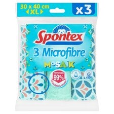 Spontex Microfibre Mosaik 3pk Clipstrip