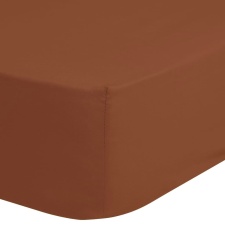 Good Morning Jersey Fitted Sheet 90/100x220 cm Terracotta