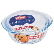 Pyrex Glass Round Casserole With Lid 1.4L