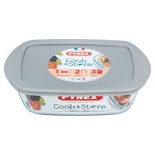 Pyrex Rectangle Dish Plus Lid Silver 1.1L