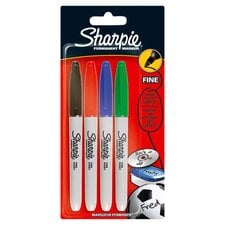 Sharpie Permanent Markers, Fine Point, Assorted, 4 Count