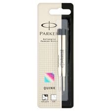 Parker Ballpoint Pen Refill, Black Quinkflow Ink, 2 Count