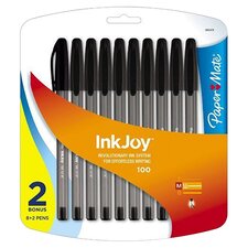 Paper Mate InkJoy 100 Ballpoint Pens, Black, 8 Count