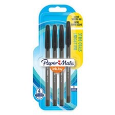 Paper Mate InkJoy 100 Ballpoint Pens, Black, 4 Count