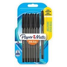 Paper Mate InkJoy 100 Ballpoint Pens, Black, 8 Count