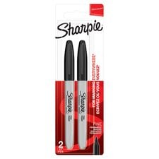 Sharpie Permanent Markers, Fine Point, Black, 2 Count