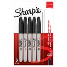 Sharpie Permanent Markers, Fine Point, Black, 5 Count