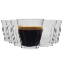 Duralex Picardie Shot Glass Espresso Cups - 90ml Drinking Glasses - Clear - Pack of 6