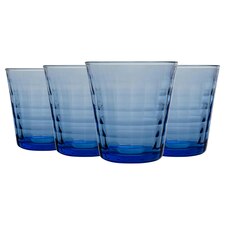 Duralex Prisme Drinking Glasses - 220 ml Tumblers for Water, Juice - Blue - Pack of 4