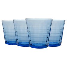 Duralex Prisme Drinking Glasses - 275ml Tumblers for Water, Juice - Blue - Pack of 4