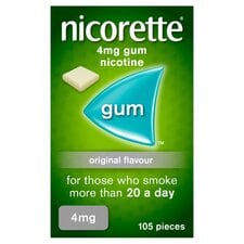 Nicorette Stop Smoking Aid 4mg Nicotine Gum - Original 105s