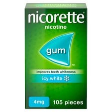 Nicorette Stop Smoking Aid 4mg Nicotine Gum - Icy White 105s