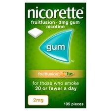 Nicorette Stop Smoking Aid 2mg Nicotine Gum - Fruitfusion 105s