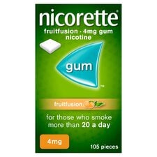 Nicorette Stop Smoking Aid 4mg Nicotine Gum - Fruitfusion 105s