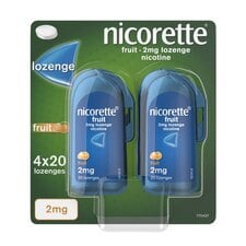 Nicorette Fruit 2mg Nicotine Lozenge Stop Smoking Aid 4 x 20 Lozenges